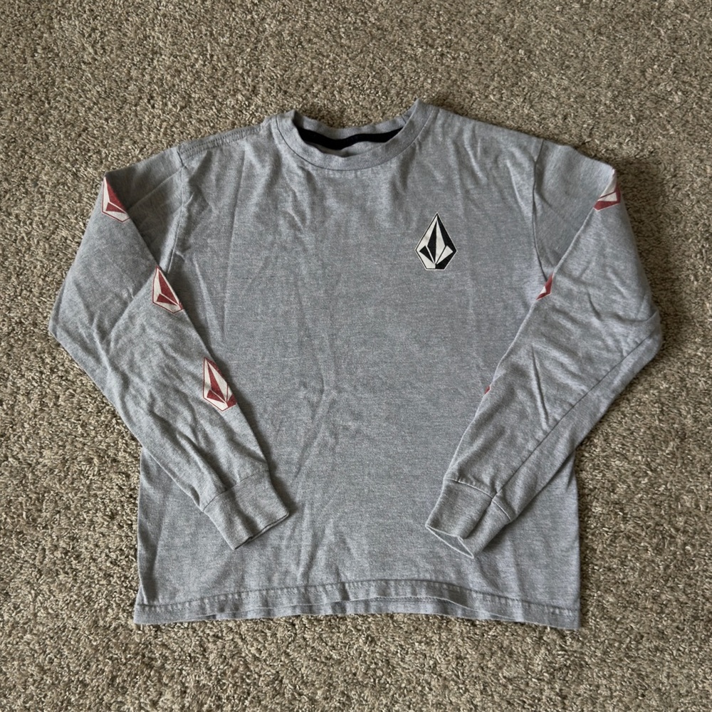 Volcom Boys gray Long Sleeve T-shirt tee size Small / 10